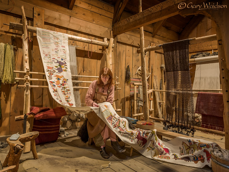 Debbie working of hanging at Lofotr.  Image copyrighted  Gary Waidson. All rights reserved.