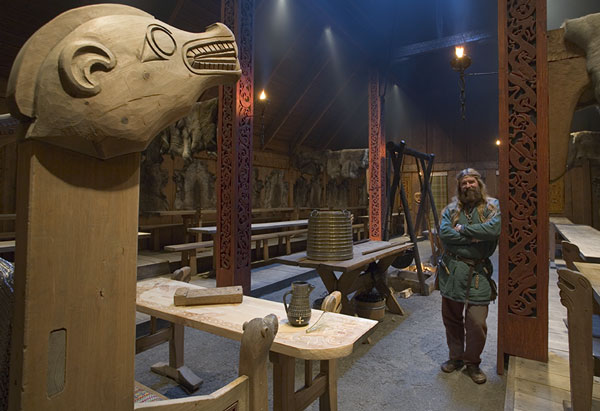 The Banqueting hall at Lofotr Viking Museum