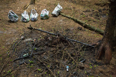 Camp half cleared Camp half cleared