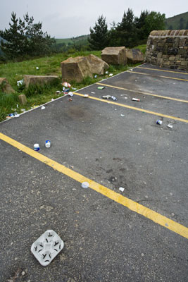 A typical days litter in the car park A typical days litter in the car park