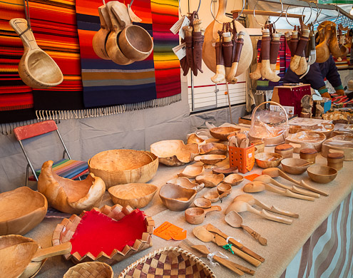 Jokkmokk Market - Carved Wood Stall - Ice Raven - Sub Zero Adventure - Copyright Gary Waidson, All rights reserved.