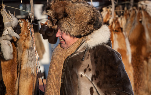 Jokkmokk Market - Fur Trader - Ice Raven - Sub Zero Adventure - Copyright Gary Waidson, All rights reserved.