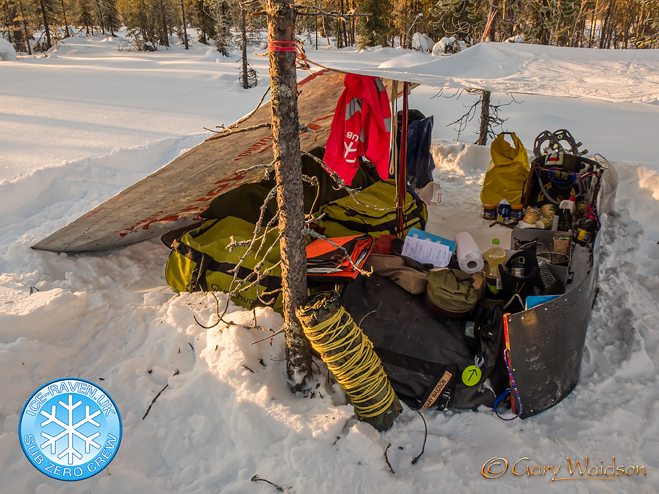 Temporary Bivi - Ice Raven - Sub Zero Adventure - Copyright Gary Waidson, All rights reserved. Temporary Bivi - Ice Raven - Sub Zero Adventure - Copyright Gary Waidson, All rights reserved.