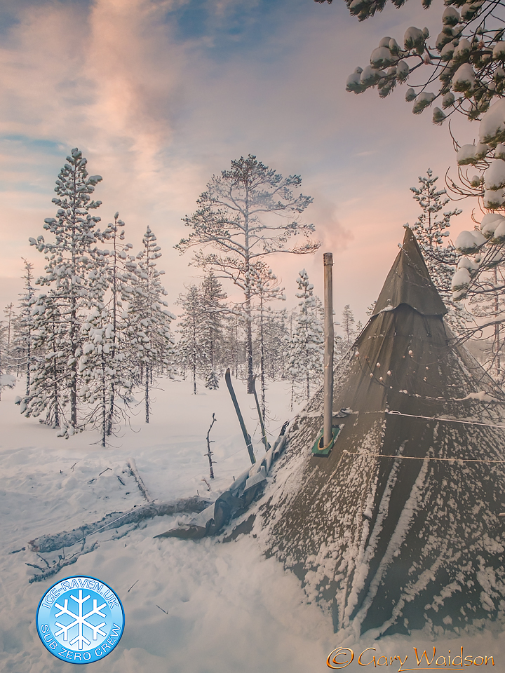 Arctic Light over the camp - Ice Raven - Sub Zero Adventure - Copyright Gary Waidson, All rights reserved.