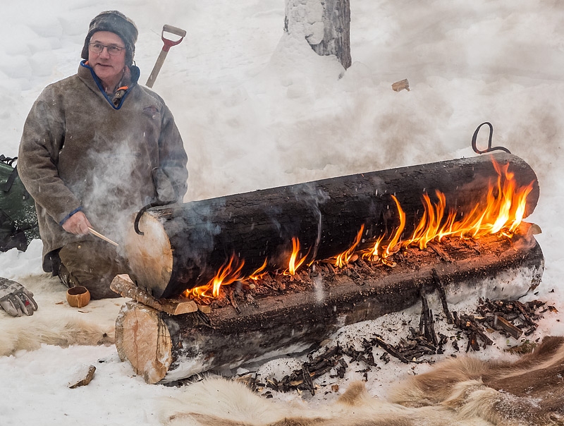 Long Log Fire - Ice Raven - Sub Zero Adventure - Copyright Gary Waidson, All rights reserved.