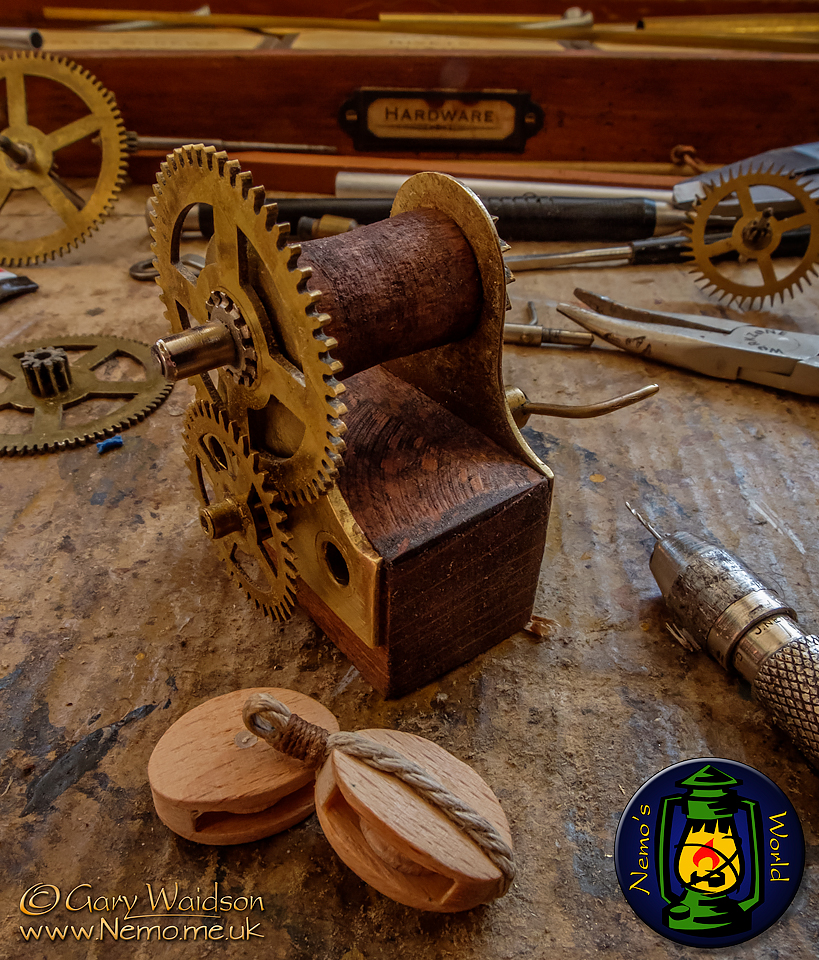 The Operations Room Winch - Ammon Rock - Building a 1/12th Scale Gothic Lighthouse - The Steam Tent Co-operative. © Gary Waidson - www.Steamtent.uk The Operations Room Winch - Ammon Rock - Building a 1/12th Scale Gothic Lighthouse - The Steam Tent Co-operative. © Gary Waidson - www.Steamtent.uk