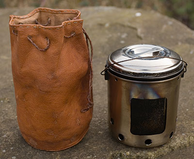 Wayland's Multi Purpose Stove for use with Meths, Solid fuel, and wood on an open fire or contained in the stove.
