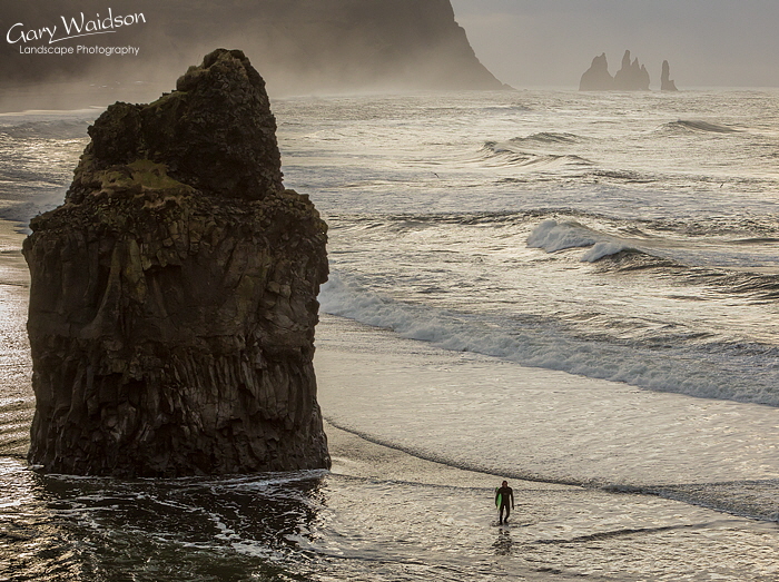 Surfer, Arnardrangur, Iceland - Photo Expeditions - � Gary Waidson - All Rights Reserved