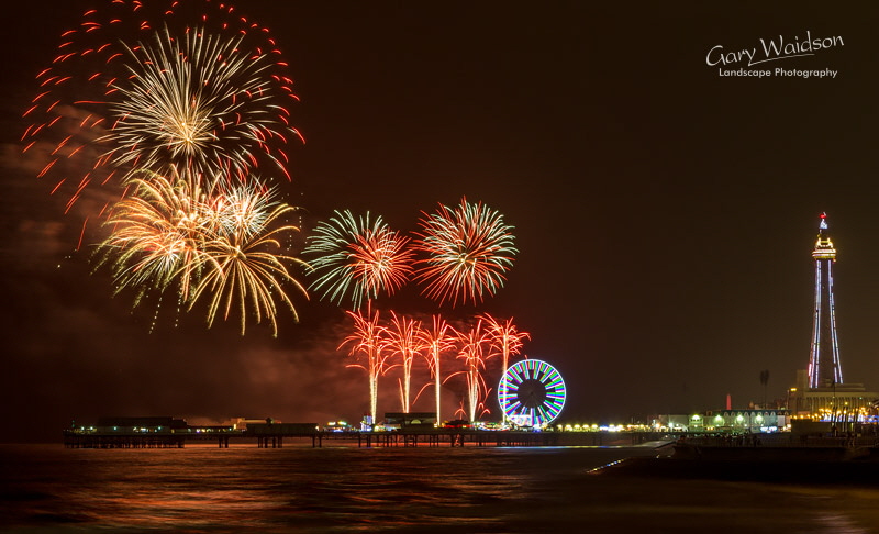 Blackpool Fireworks - �  Waylandscape. Fine Art Landscape Photography by Gary Waidson