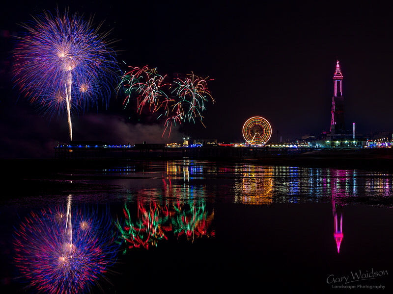 Blackpool  Fireworks - Fine Art Landscape Photography by Gary Waidson