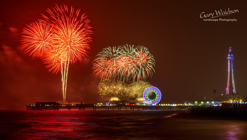 Blackpool Fireworks - �  Waylandscape. Fine Art Landscape Photography by Gary Waidson