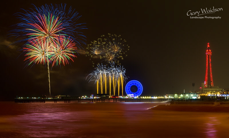 Blackpool Fireworks - �  Waylandscape. Fine Art Landscape Photography by Gary Waidson