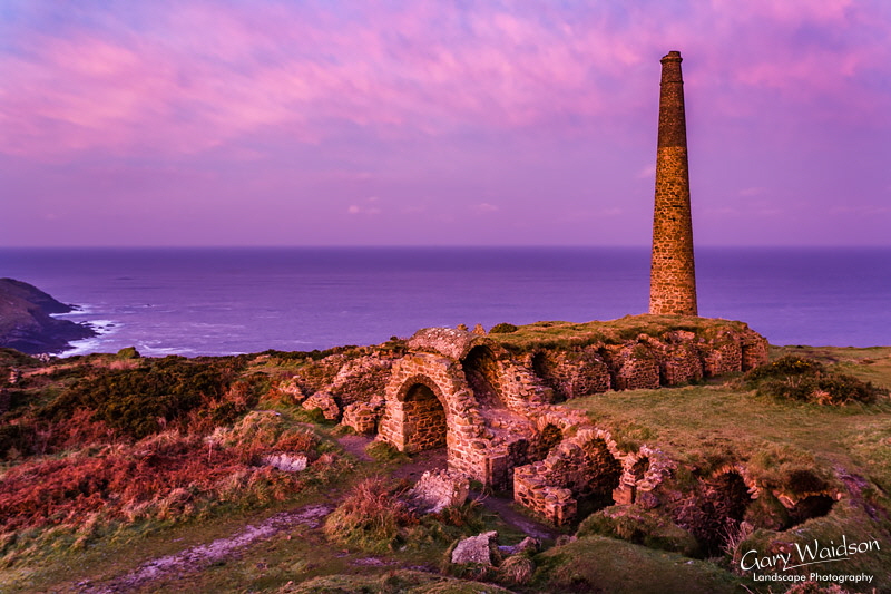 Botallack Chimney. Fine Art Landscape Photography by Gary Waidson