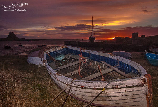 Clinker built boat on Lidisfarne (Holy Island). Landscape photography by Gary Waidson.