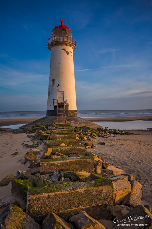Point of Ayr lighthouse on Talacre Beach. Fine Art Landscape Photography by Gary Waidson
